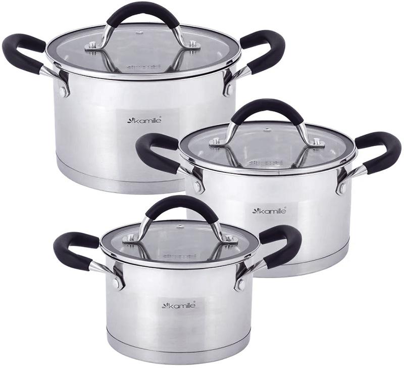

Набор 3 кастрюли Marsaili 2л, 2.7л и 3.7л с силиконовыми ручками Kamille (TР01632319319)