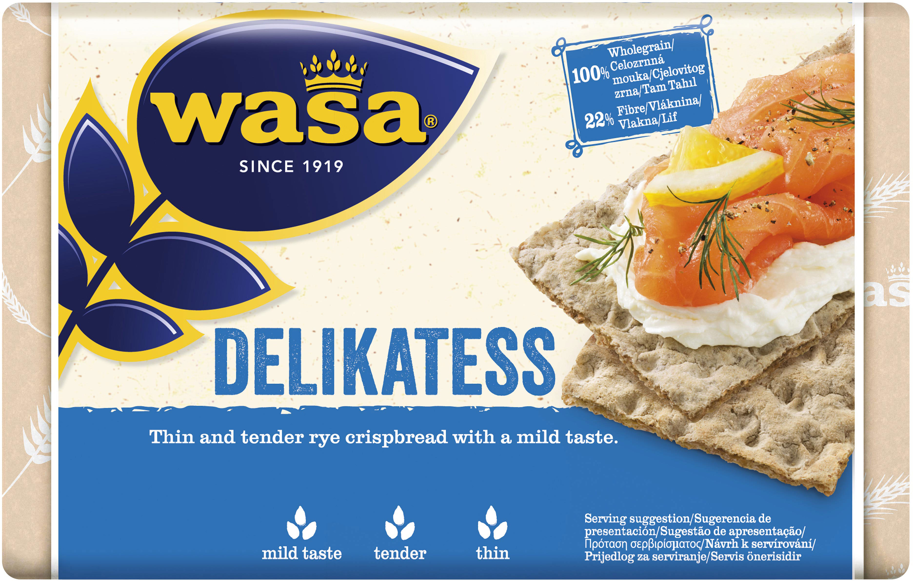 Хлебцы Wasa Delikatess ржаные бездрожжевые 270 г (7300400117951 ...