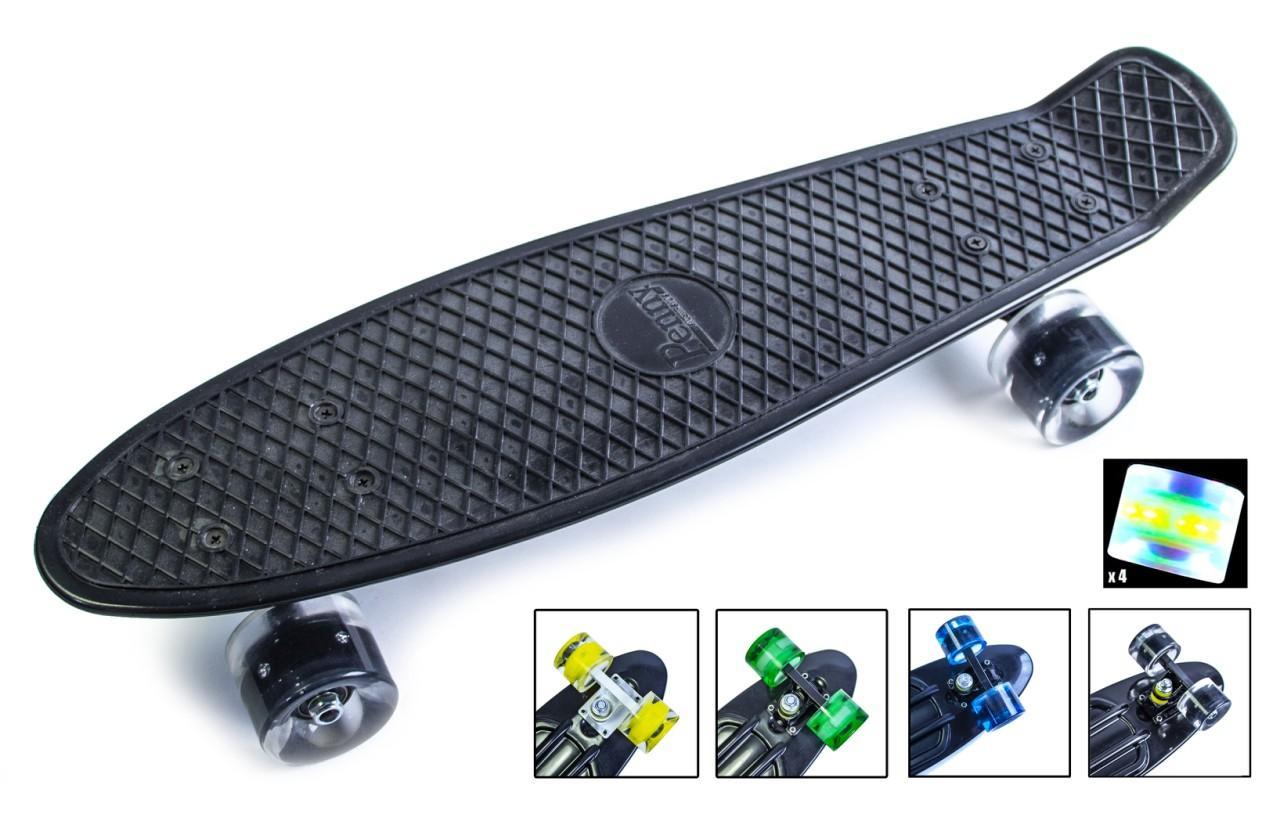 

Скейтборд Penny Board Чёрный, свет. колёса (1)