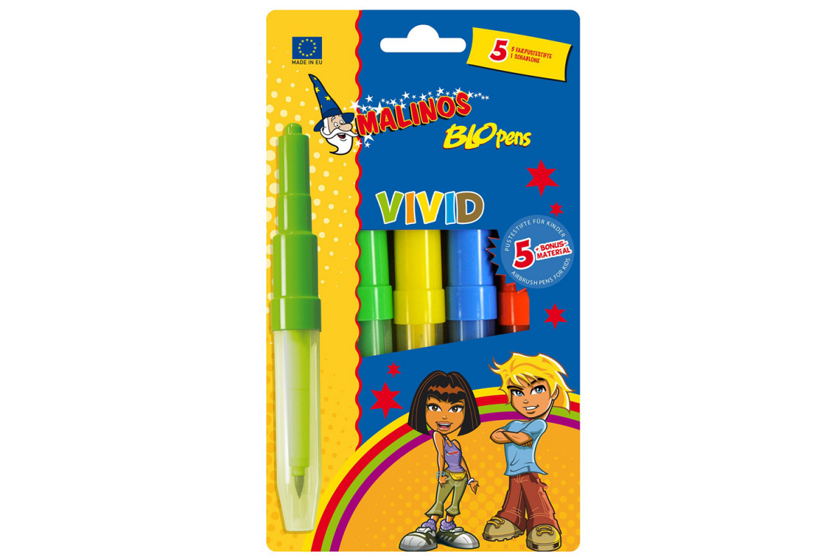 

Фломастеры-аэрографы MALINOS BLOpens Vivid 5 шт