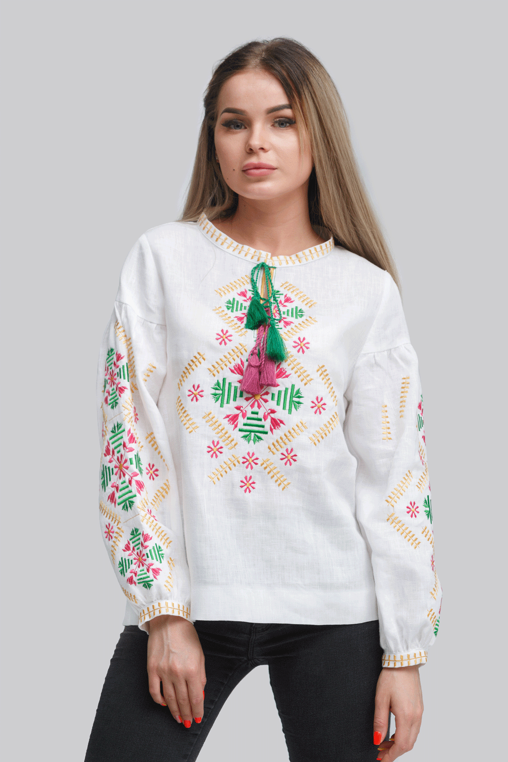 

Жіноча вишиванка блуза White 4  UKR-5182 UkrGlamour, Жіноча вишиванка блуза White 4 54 UKR-5182 UkrGlamour