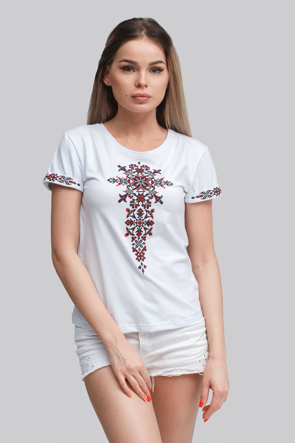 

Жіноча футболка White 2  UKR-6209 UkrGlamour, Жіноча футболка White 2 XL UKR-6209 UkrGlamour