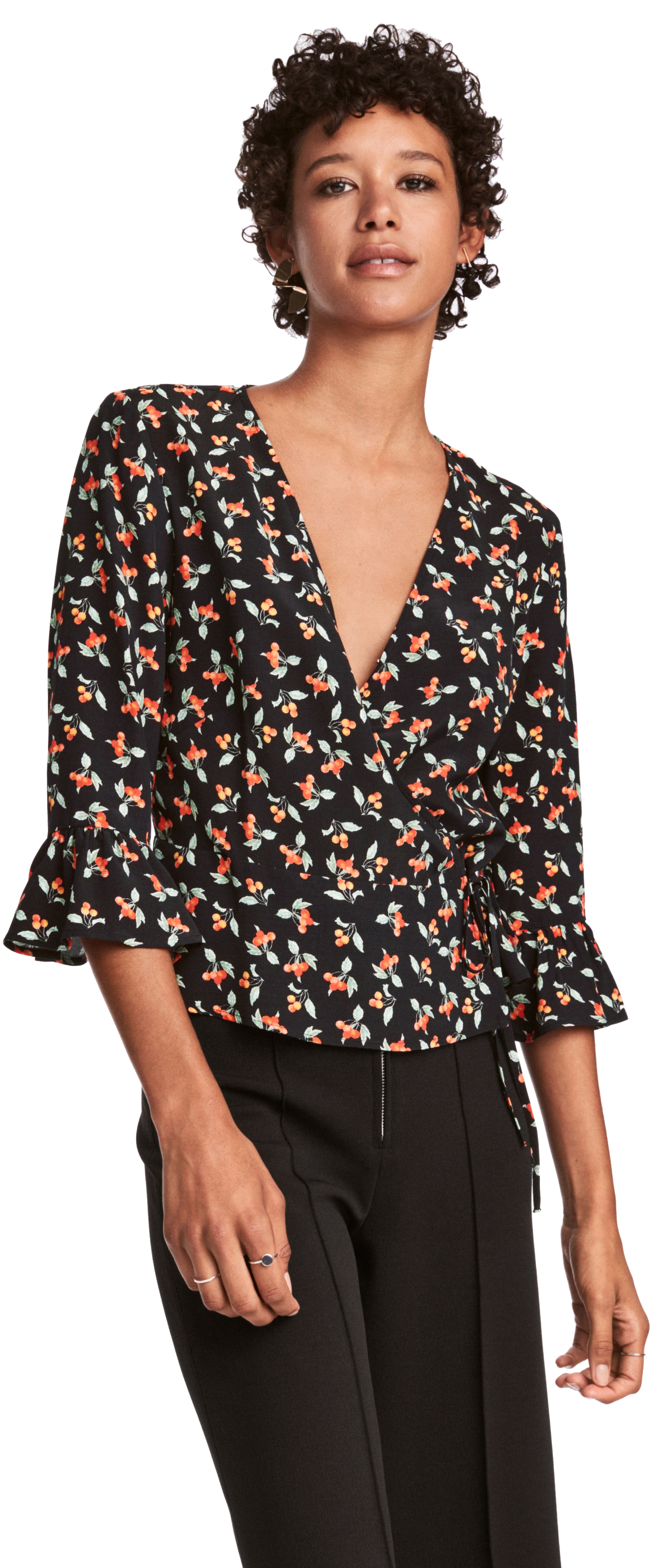 

Блузка H&M 0576698_black 32 Черная в узор