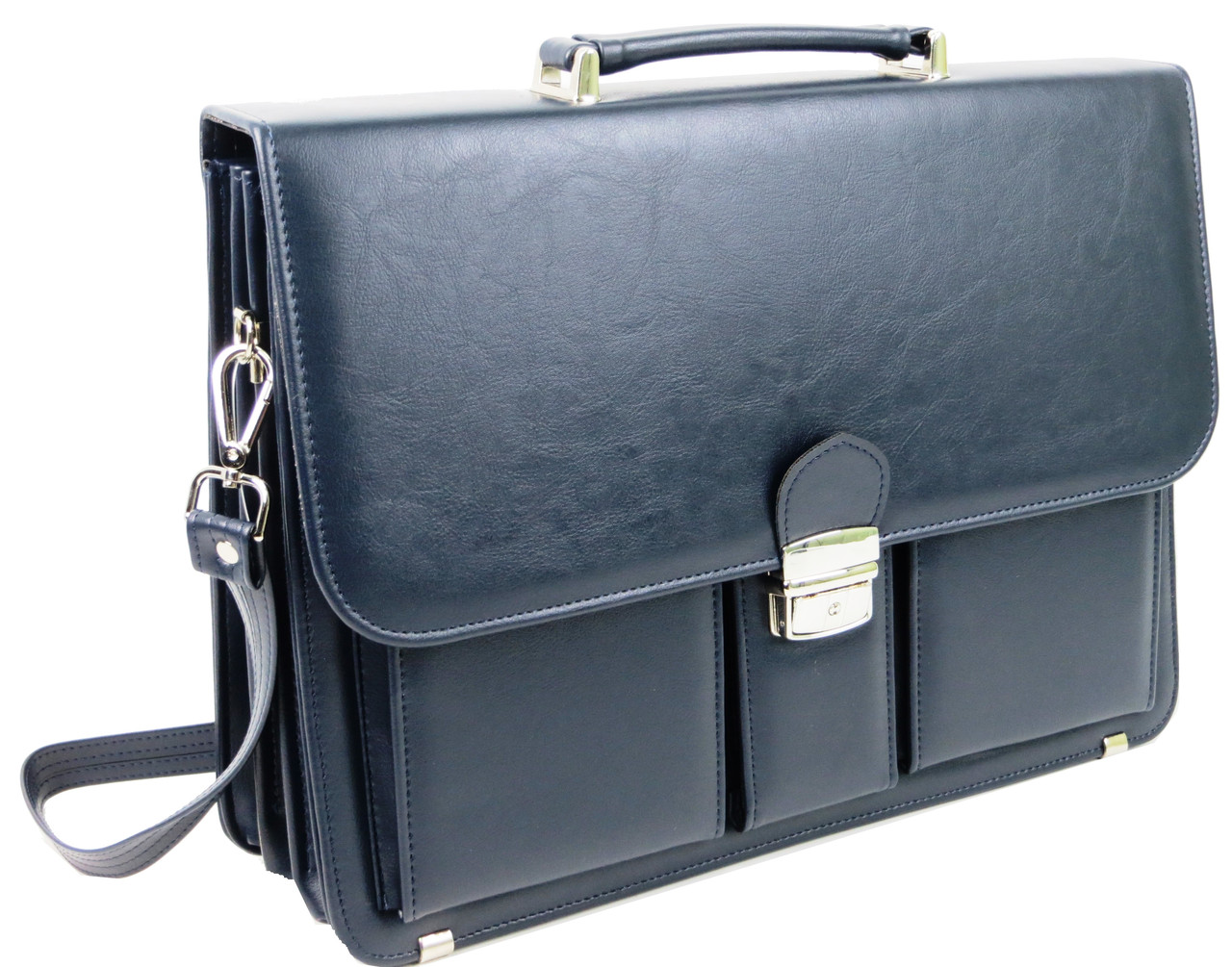 

Деловой портфель из эко кожи AMO Польша синий supersumka (TР012SST10 navy)