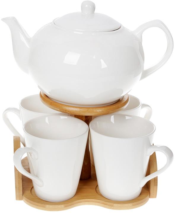 

Чайный набор Nouvelle Home Глянец заварочный чайник и 4 кружки Bona (TР01632319424)