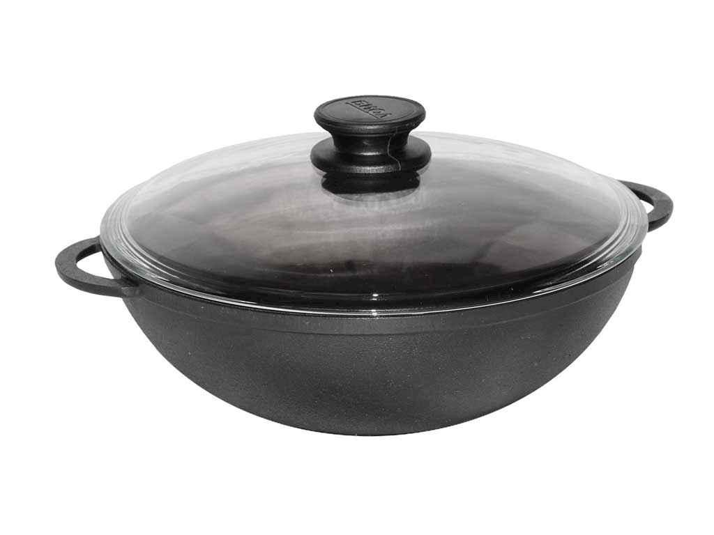 

Сковорода чугунная Биол WOK d=28 см (0528С)