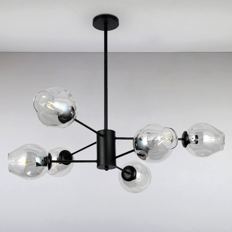 

Люстра подвесная Light House LS-15178-6 BK+CL черная