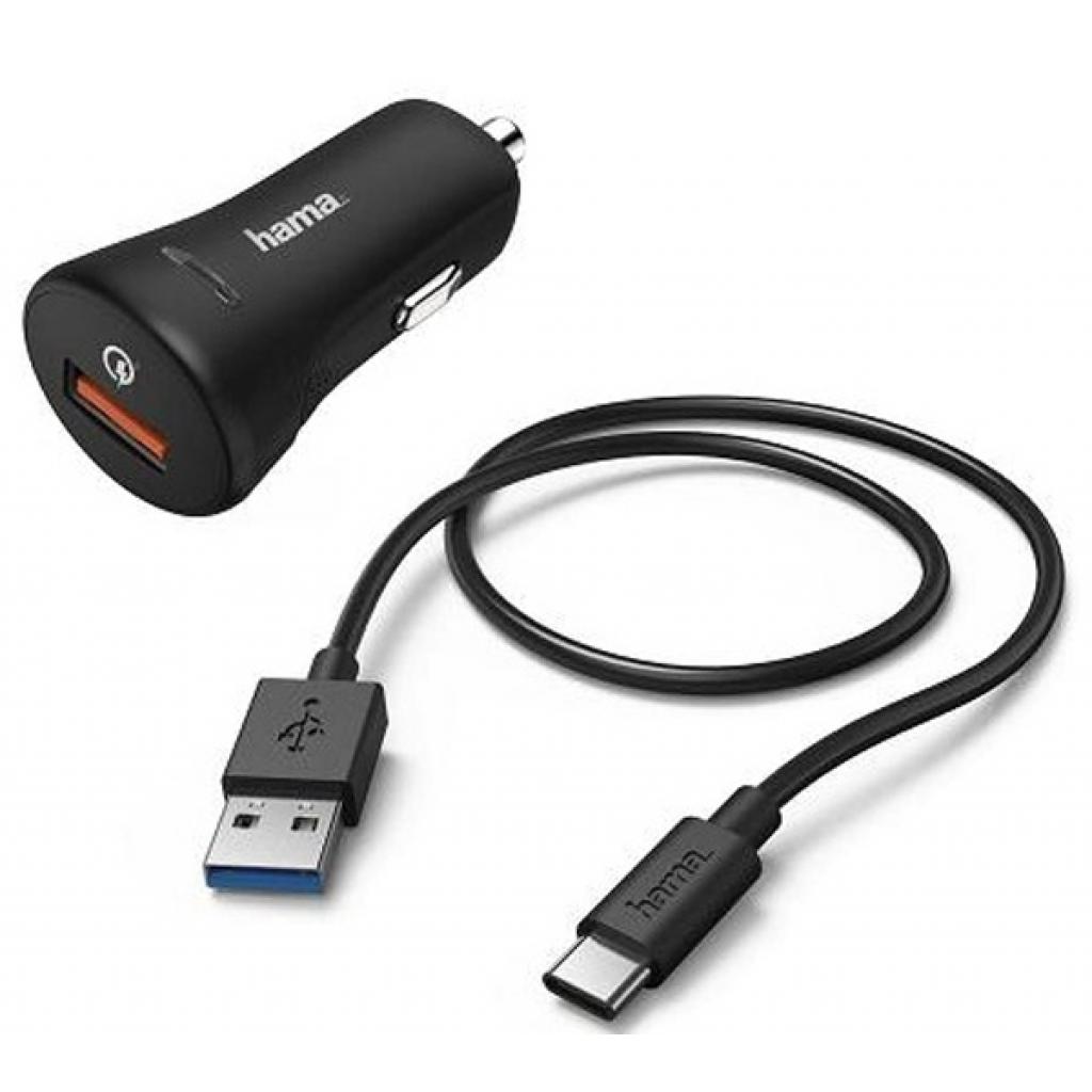

Зарядний пристрій HAMA QC 3.0А + USB Type-C 1.5м, black