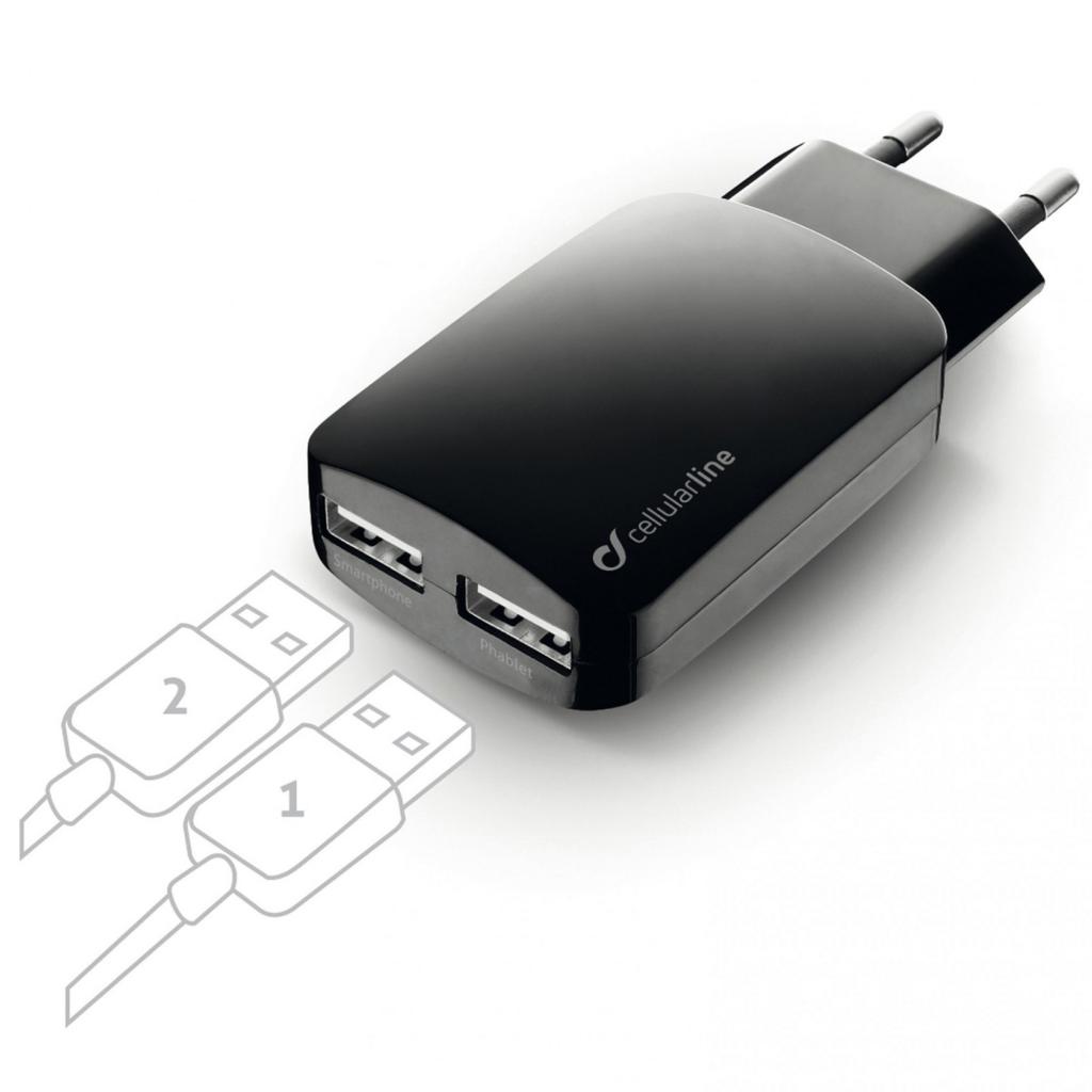 

Зарядний пристрій 2*USB 3,1A CellularLine