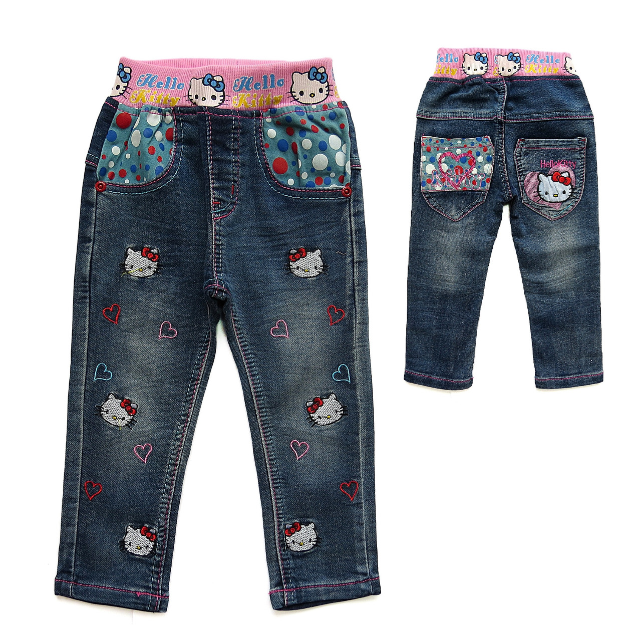

Джинсы Baojia Hello Kitty для девочки 95 см Синие 7858