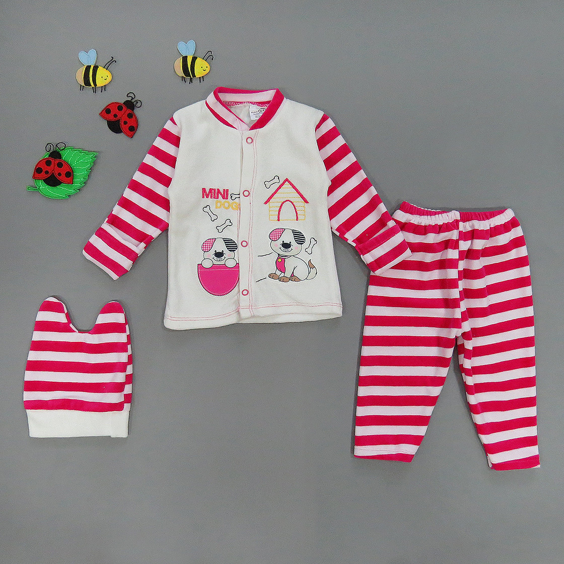

Велюровый комплект на выписку Melish Bebe для девочки Малиновый с белым 17605