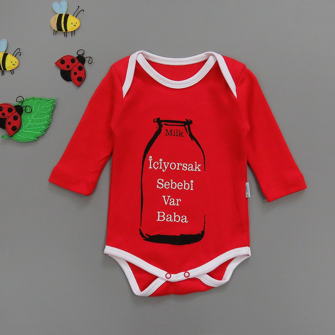 

Боди Licno baby Milk с длинным рукавом унисекс 68 см Красный 17384