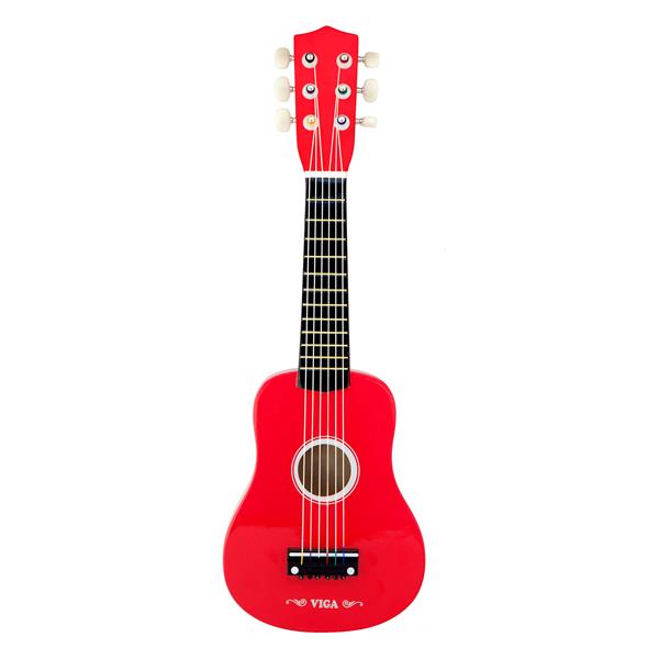 

Игрушка музыкальная Viga Toys Гитара, красный (50691)