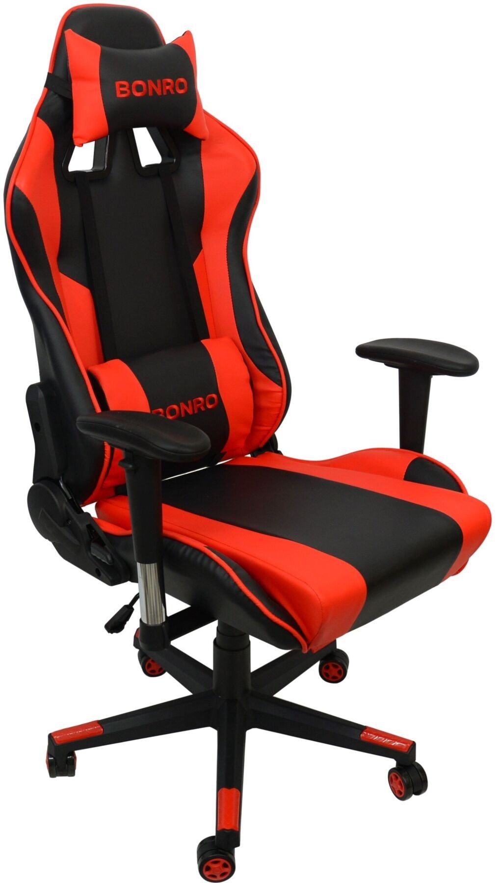 

Кресло геймерское Bonro 2011-А Red Black/Red, экокожа, механизм Tilt