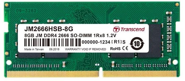 

Оперативна пам'ять Transcend DDR4 8GB 2666Mhz (JM2666HSB-8G) (6524128)