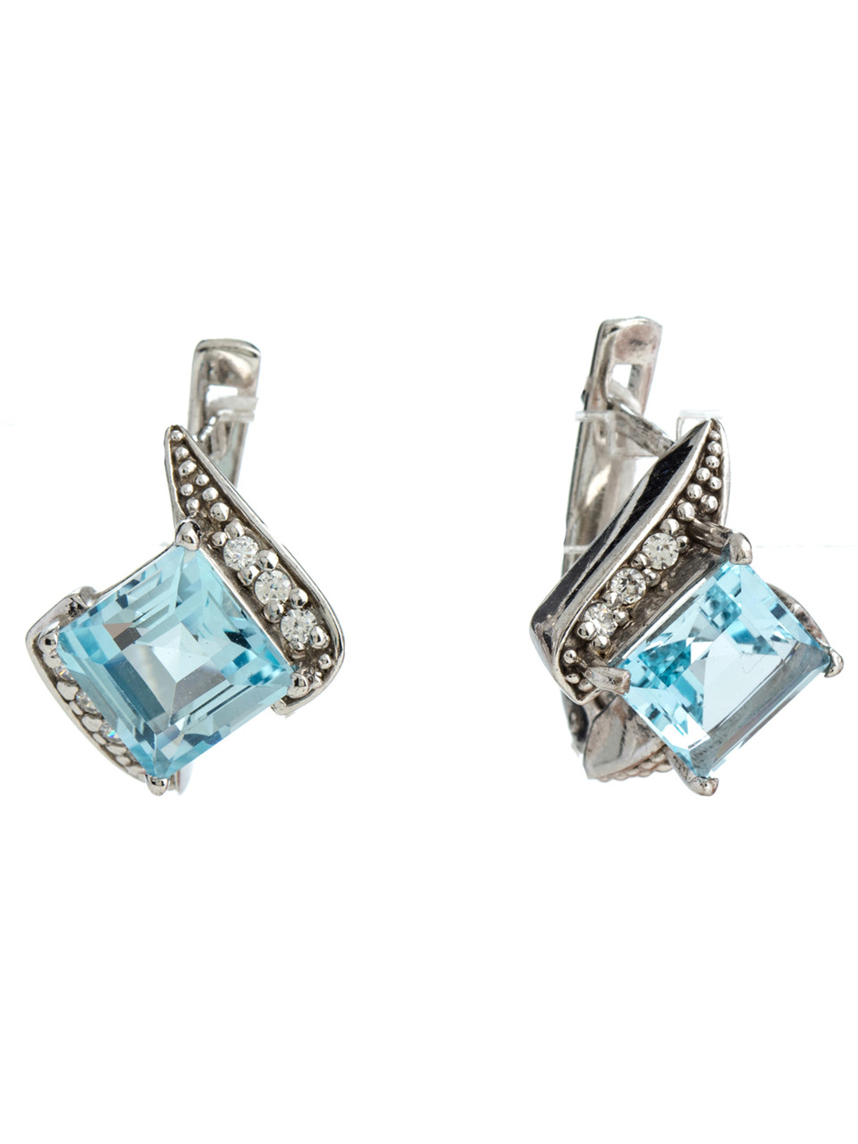 

Серьги из серебра с топазом Е-375