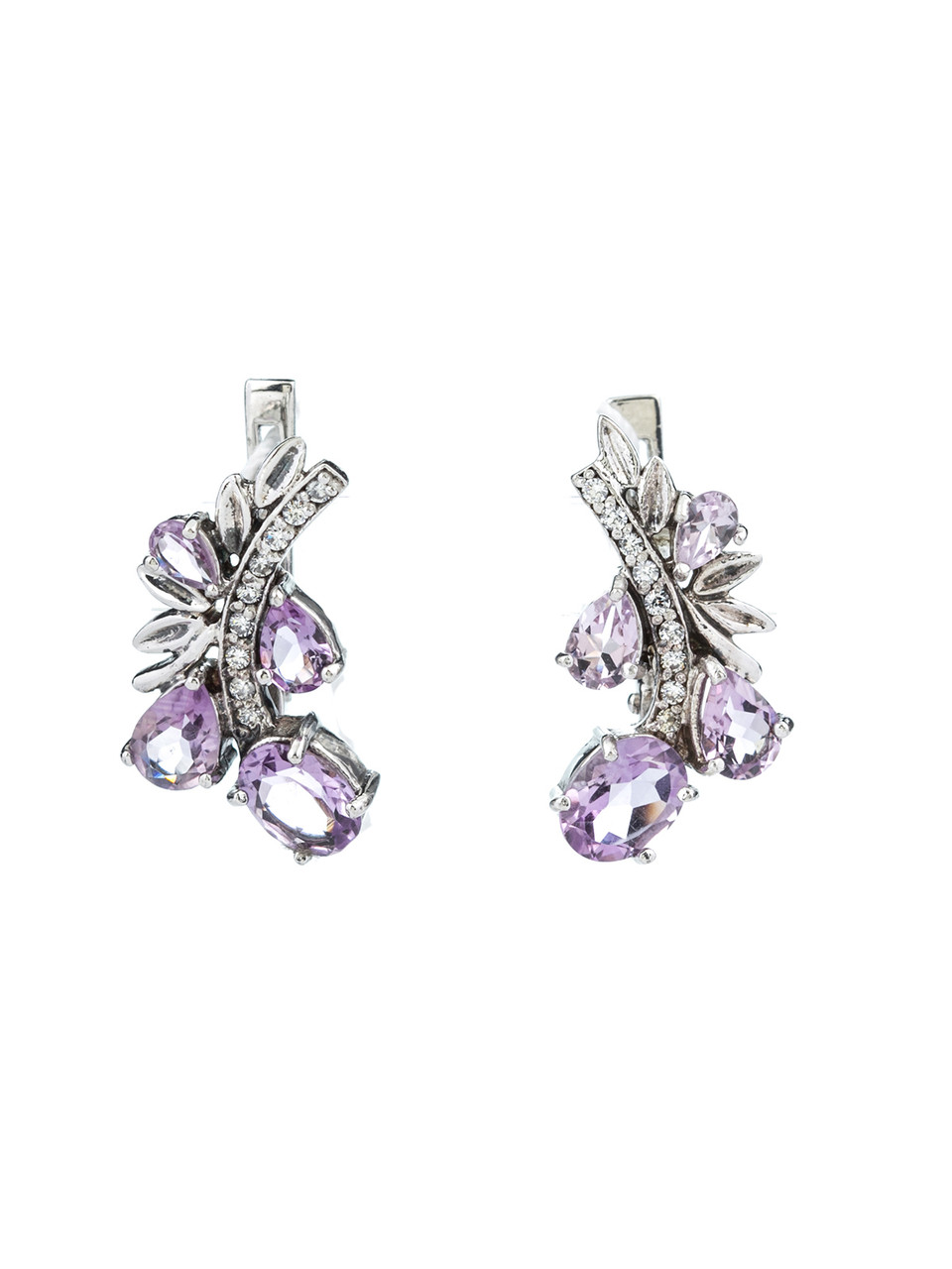 

Серьги из серебра с аметистом E-195