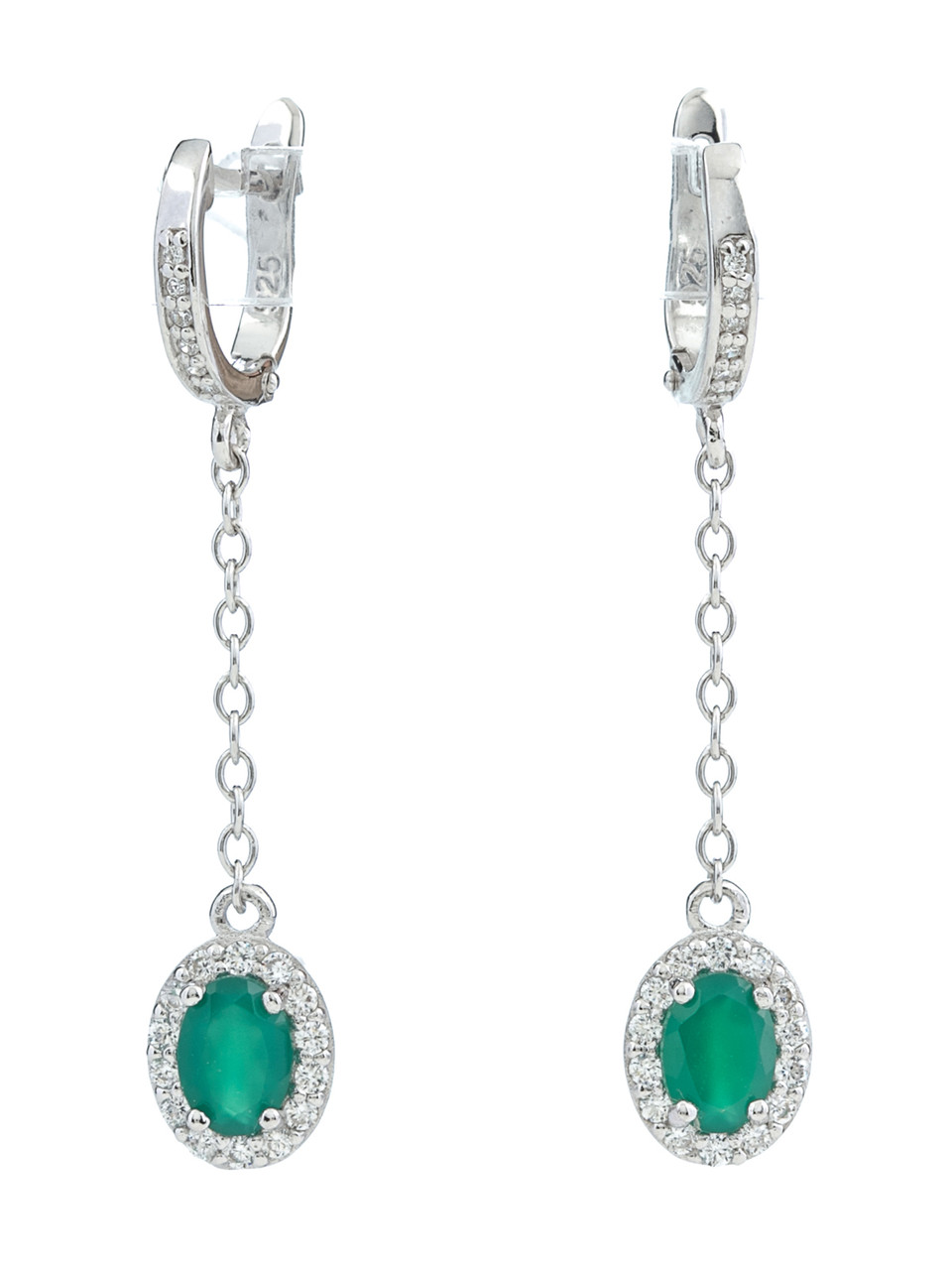 

Серьги из серебра с агатом 1028-1