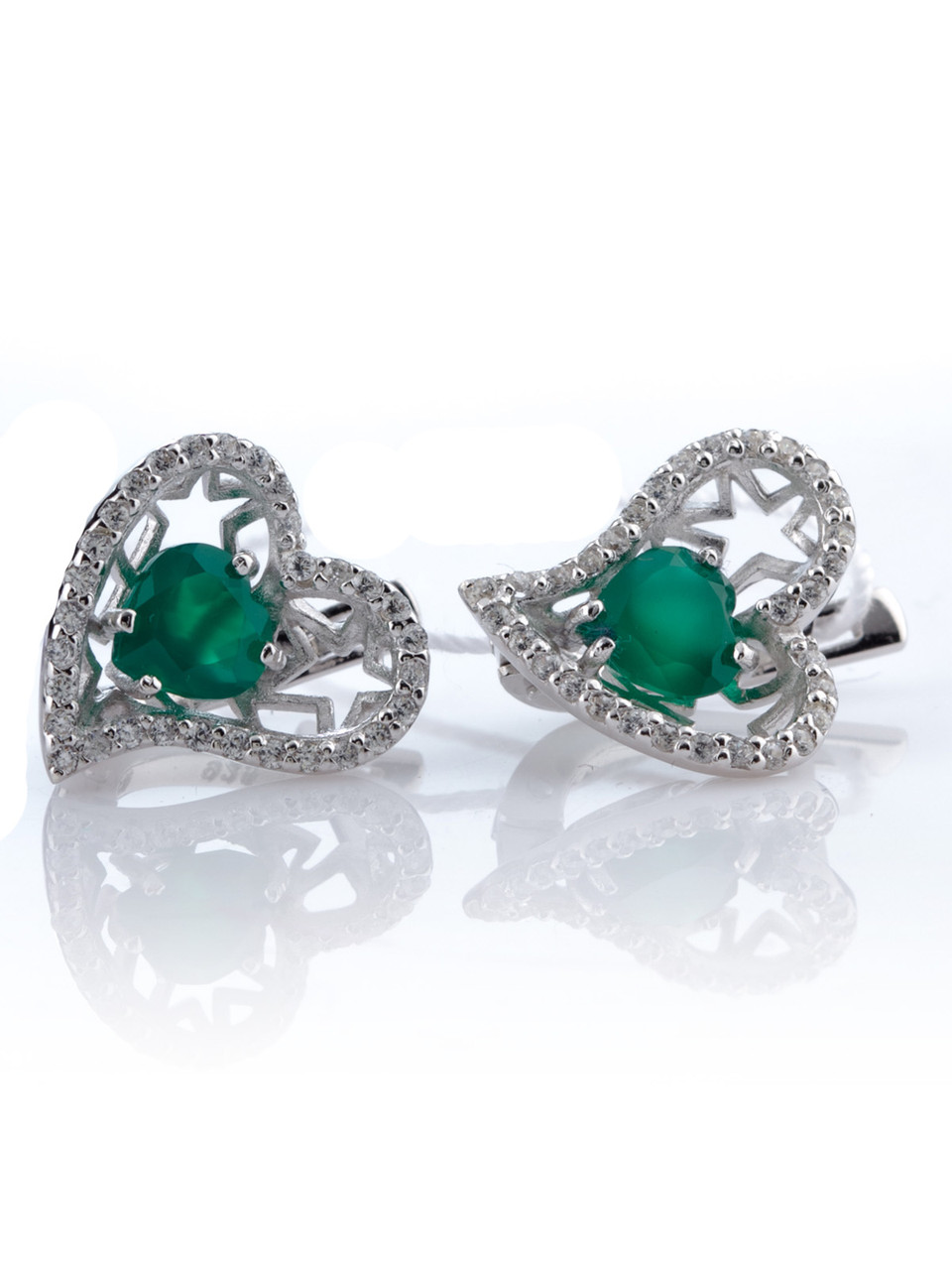 

Серьги из серебра с агатом Е-821