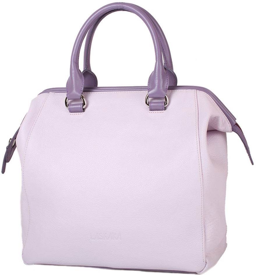 

Женская кожаная сумка-сэтчел Laskara LK-DS264-pink-purple Сиреневая