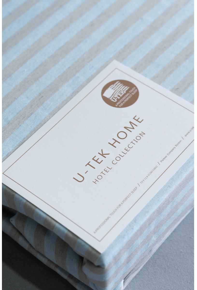 

Постельный комплект U-tek Hotel Collection Cotton Stripe Blue-Grey 30 евро