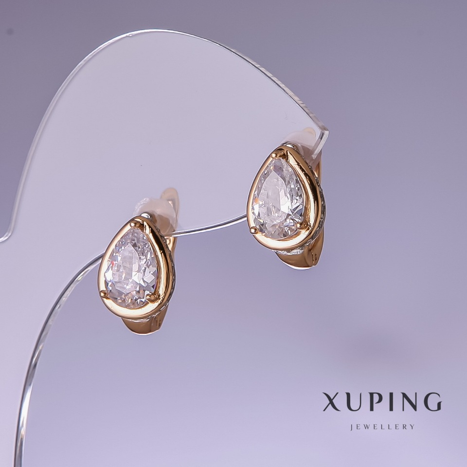

Серьги Xuping с белыми цирконами 14х10мм позолота 18к, ida26790