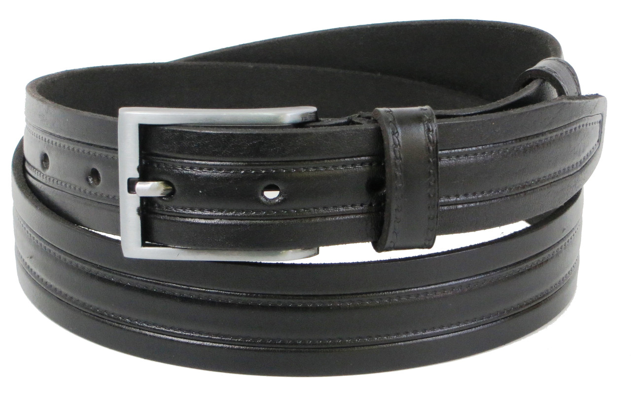 

Мужской кожаный ремень под брюки Skipper черный 3,3 см supersumka (TР0121251-33)