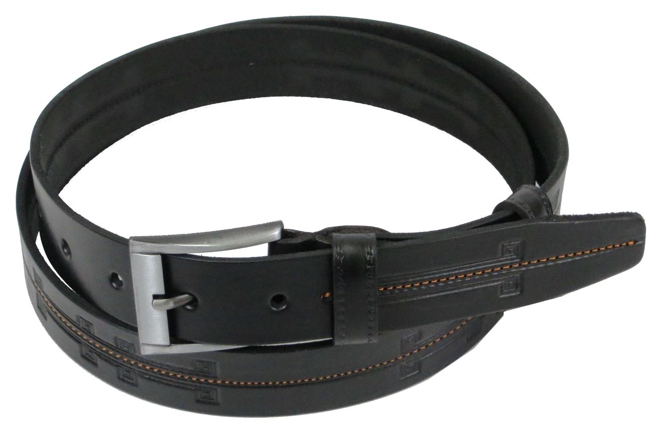 

Мужской кожаный ремень для брюк Skipper черный 3,3 см supersumka (TР0121257-33)