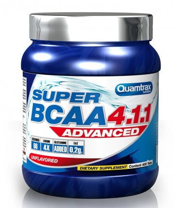 

BCAA в таблетках и капсулах Quamtrax super BCAA 4:1:1 - 400 таб
