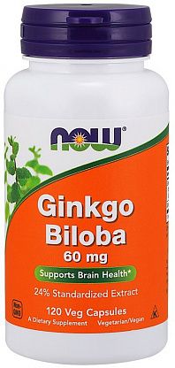 

Гинкго Билоба NOW Foods Ginkgo Biloba 60 мг - 120 веган капс