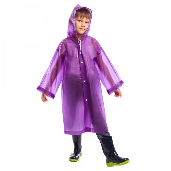 

Дождевик детский на кнопках многоразовый C-1010 Violet