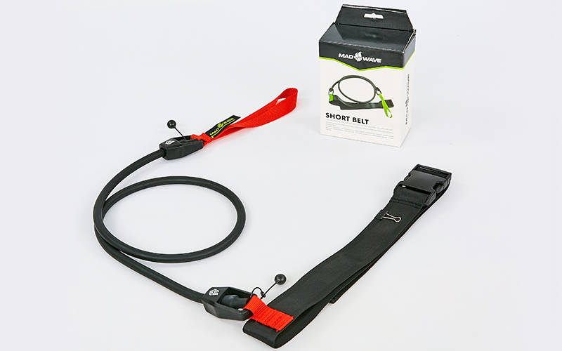 

Пояс с эластичным тросом MadWave SHORT BELT M077104 Черный-красный (MR03511)