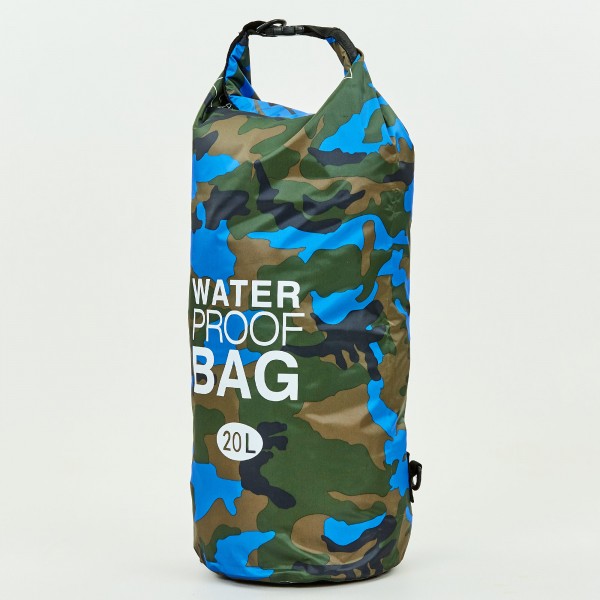 

Водонепроницаемый гермомешок с плечевым ремнем Waterproof Bag 20л TY-6878-20 Blue/Green (PS03313)