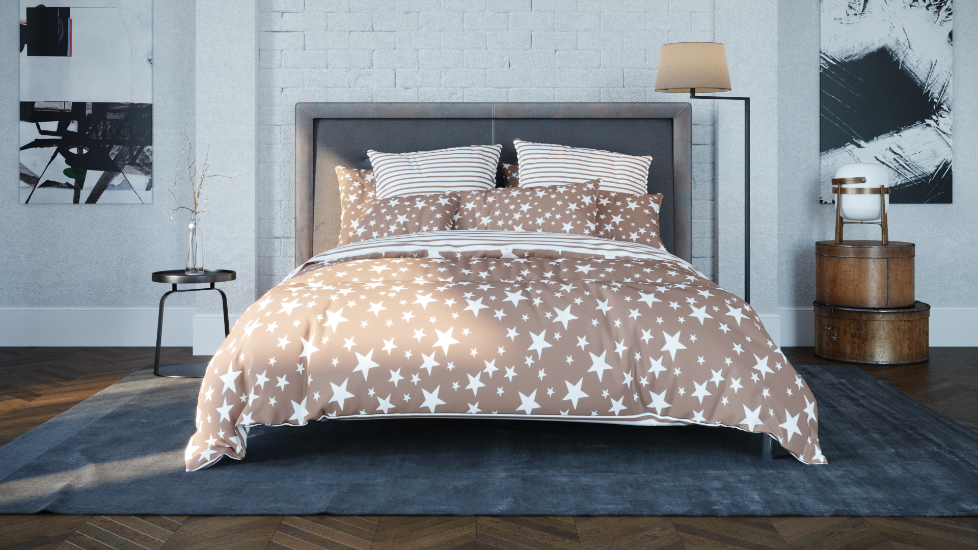 

Комплект постельного белья ТЕП Ranforce 015 Star Brown 180x215