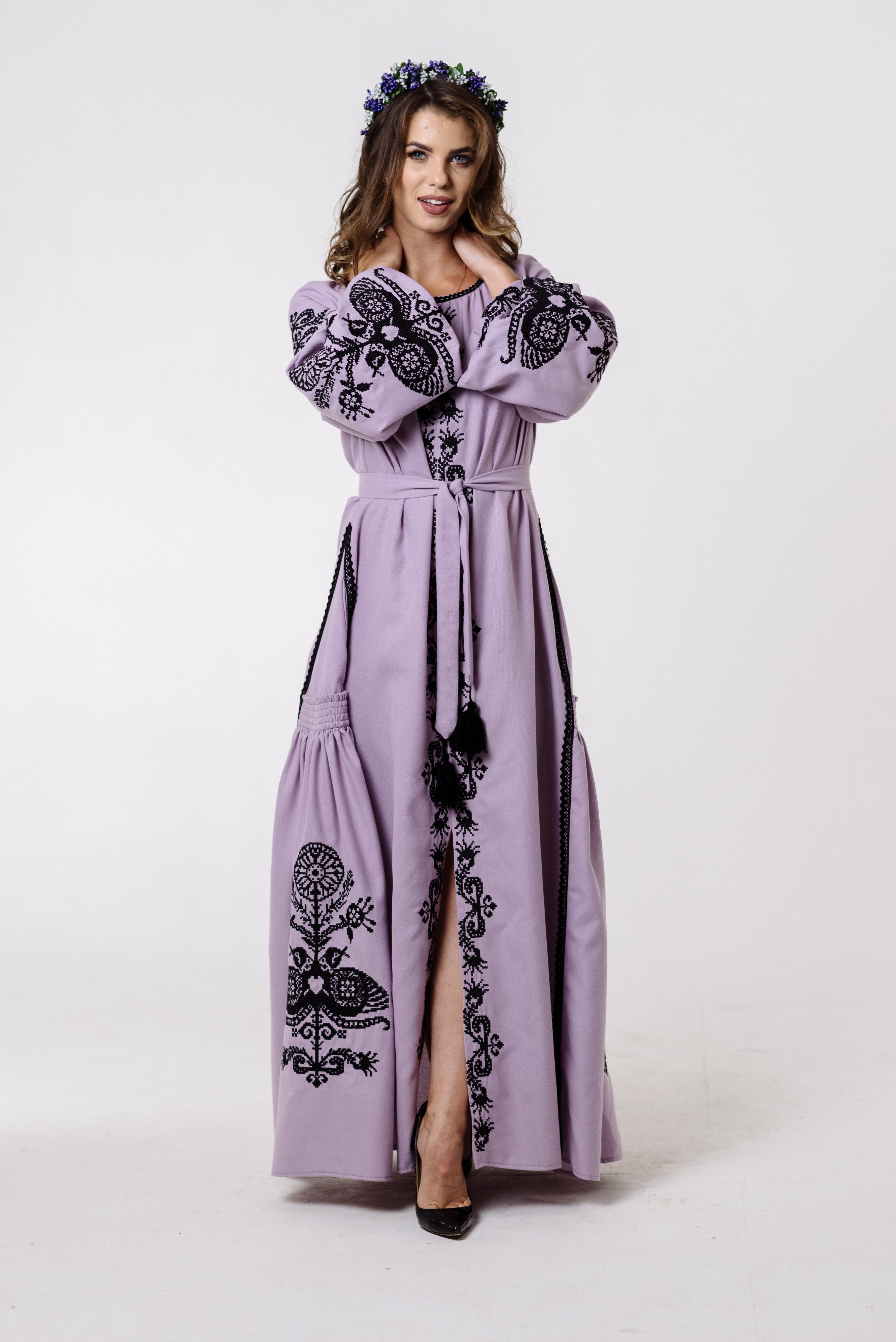 

Вишиванка Kris Maran сукня  лілова(0133, Вишиванка Kris Maran сукня XS лілова(0133)