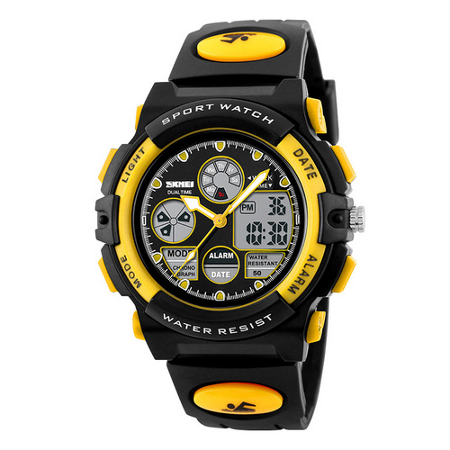 

Мужские наручные часы (1163 Yellow) Skmei 45 мм Черный 000125351