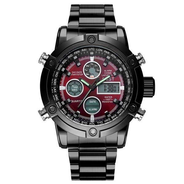 

Мужские наручные часы (3022 Metall Black-Red) AMST 45 мм Черный 000125156