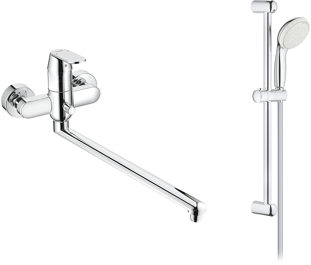 

Смеситель для ванны с душевым гарнитуром GROHE Eurosmart Cosmo 26129003 (32847000+26162001)