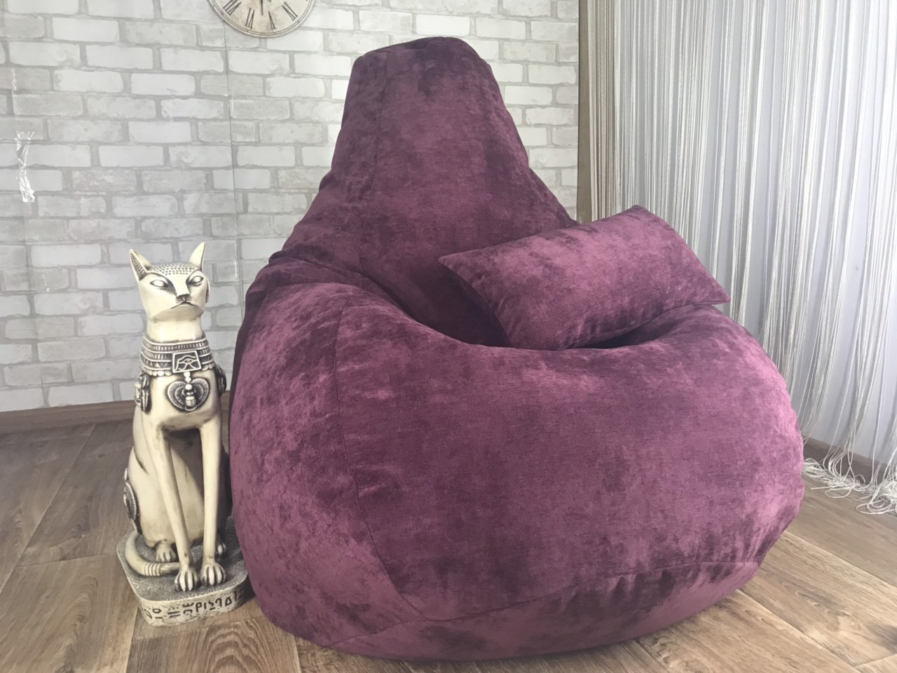 

Кресло Груша "Elegant" велюр бордо размер ХЛ 130 см х 90 см