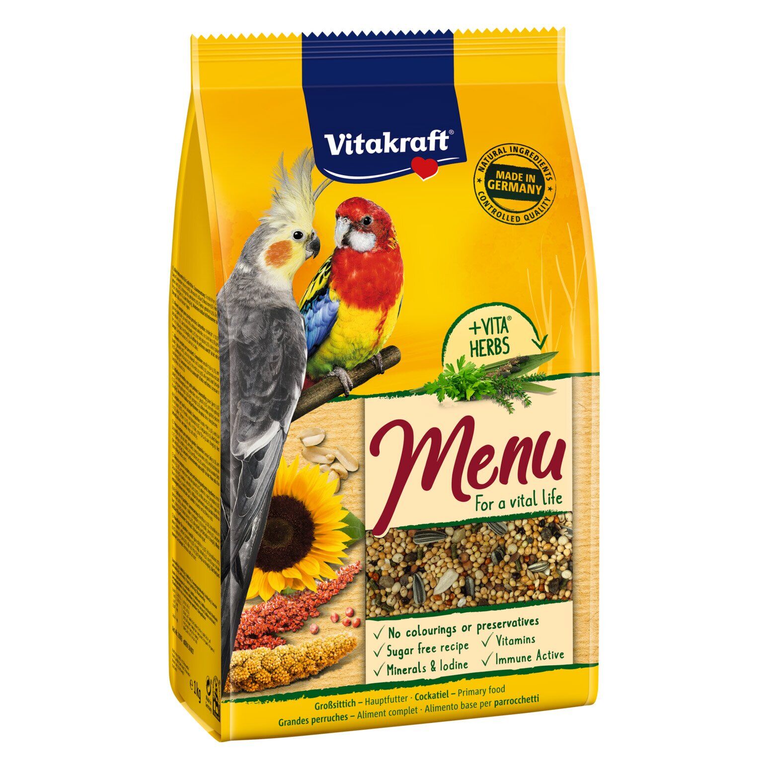 

Сбалансированный корм для средних попугаев Vitakraft «Premium Menu» 1 кг
