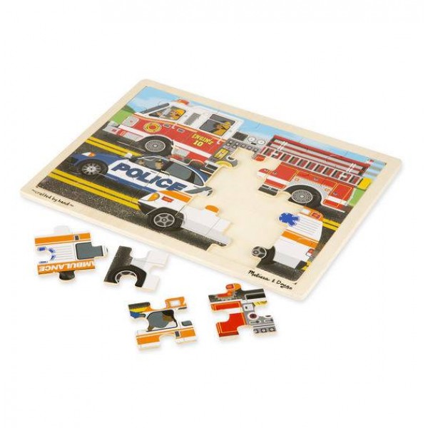 

Пазл начального уровня Спецмашины 24 элемента Melissa & Doug