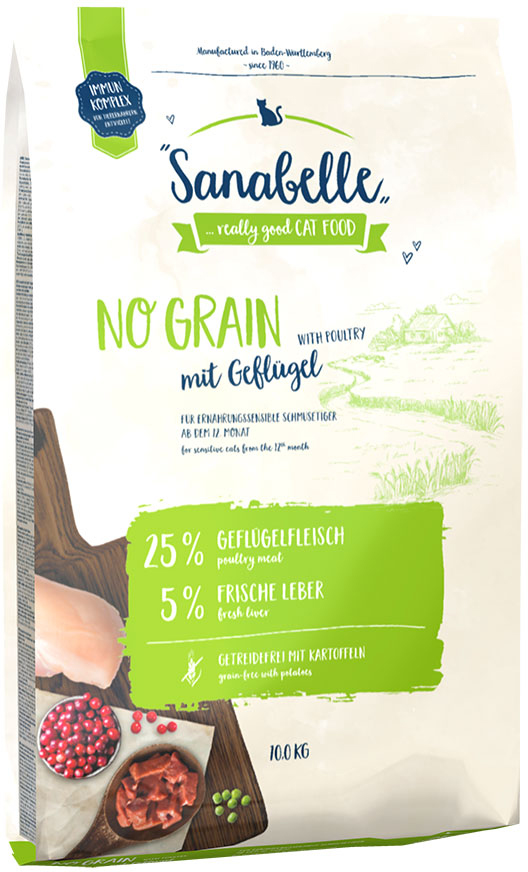 Акція на Сухой корм для взрослых кошек Bosch Sanabelle No Grain без зерновых 10 кг (4015598017534) від Rozetka UA