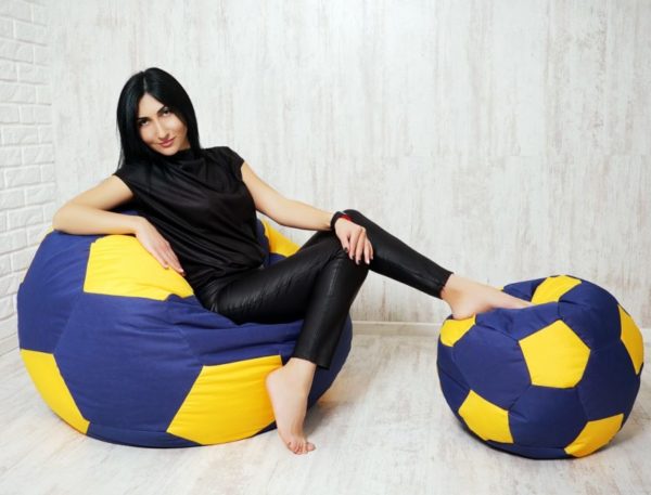 

Комплект бескаркасных мягких кресел BeanBag «Фанат» Blue/Yellow
