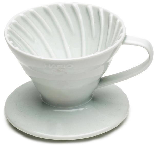 

Пуровер Hario V60 01 белый керамический для заваривания кофе на 1-2 чашки