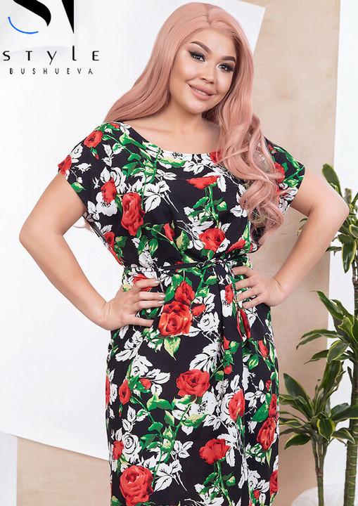 

Платье G&M k-68486 - Размер цвет черный/роза, Платье G&M k-68486 48-52 Размер цвет черный/роза