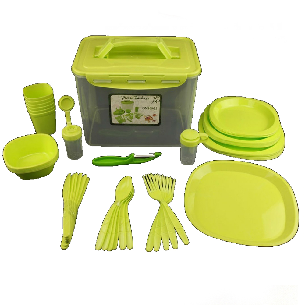 

Столовый набор для пикника Picnic Package 55 предметов (55 OM) Салатовый