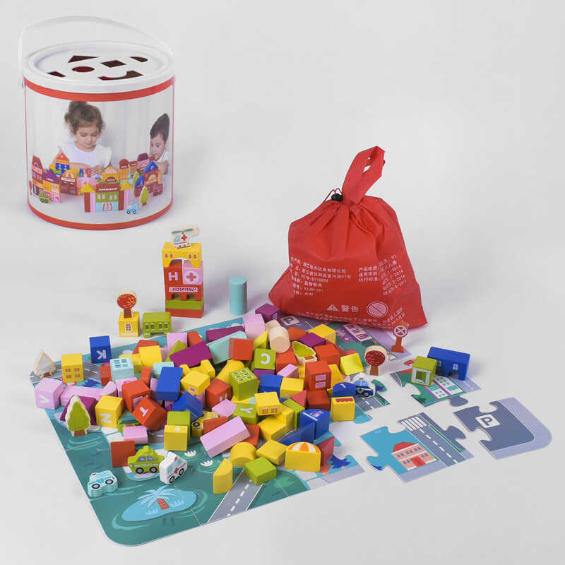 

Деревянный Конструктор В 33491 115 деталей