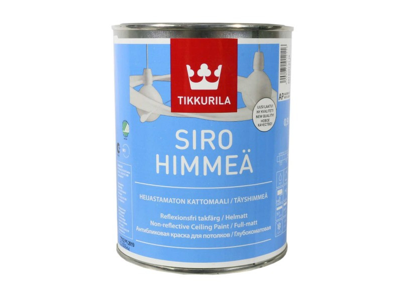 

Фарба для стелі Tikkurila Сіро Мат SIRO HIMEA 0.9л (AP)