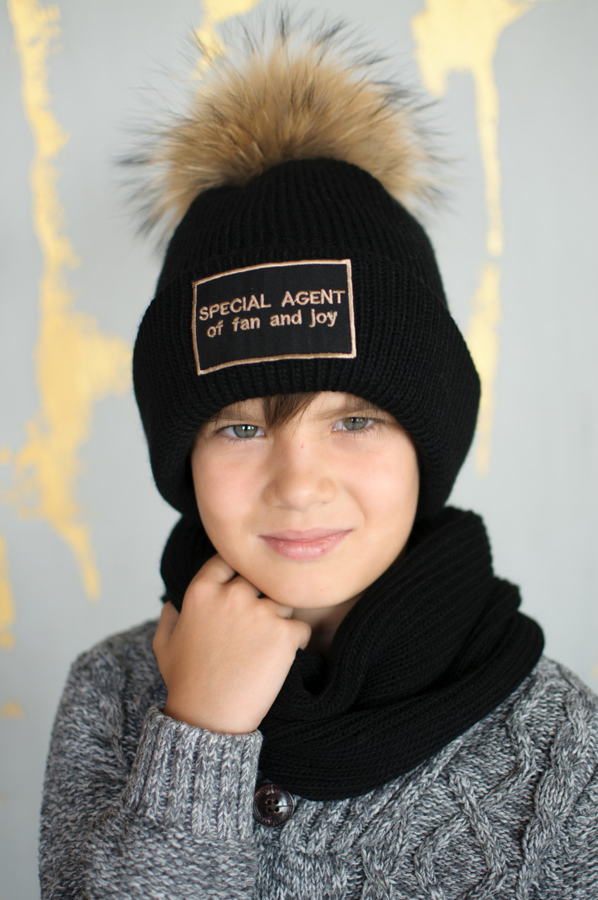 

Комплект (шапка и снуд) So cute Кевин 54-56 см Черный (BL1-35)