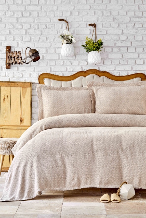 

Покрывало Karaca Home Stella Bej 230x240 + наволочки 50х70 (svt-2000022254458)